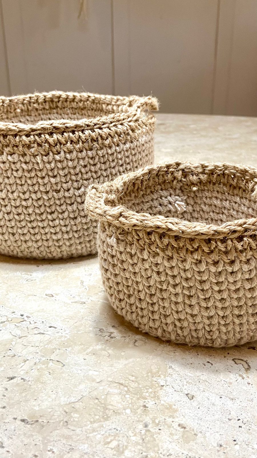 Cestos de Crochê – Fio Náutico Poly (Macio) com Detalhe em Rami