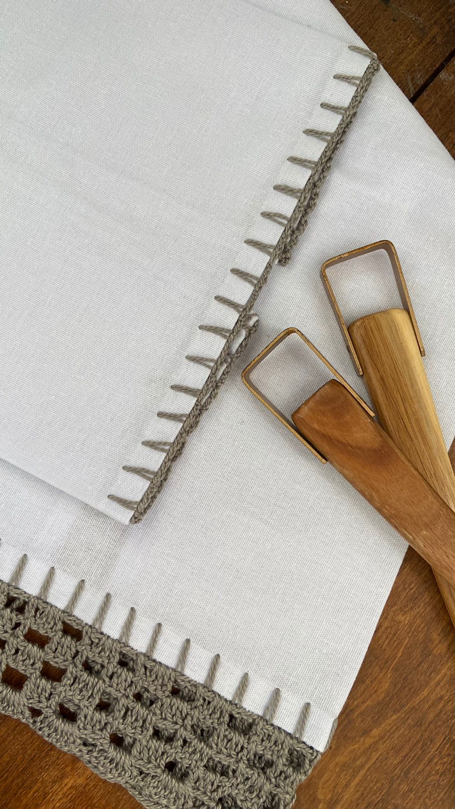 Pano de Prato com crochê