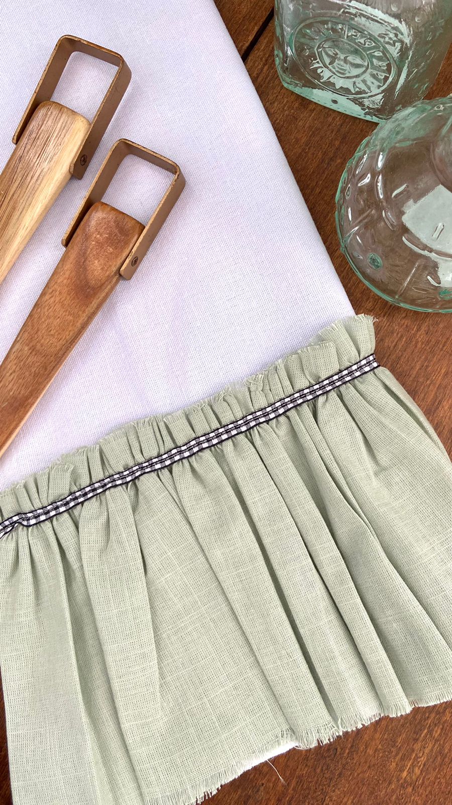 Pano de Prato em Linho Estilo Farmhouse - 50x70 cm