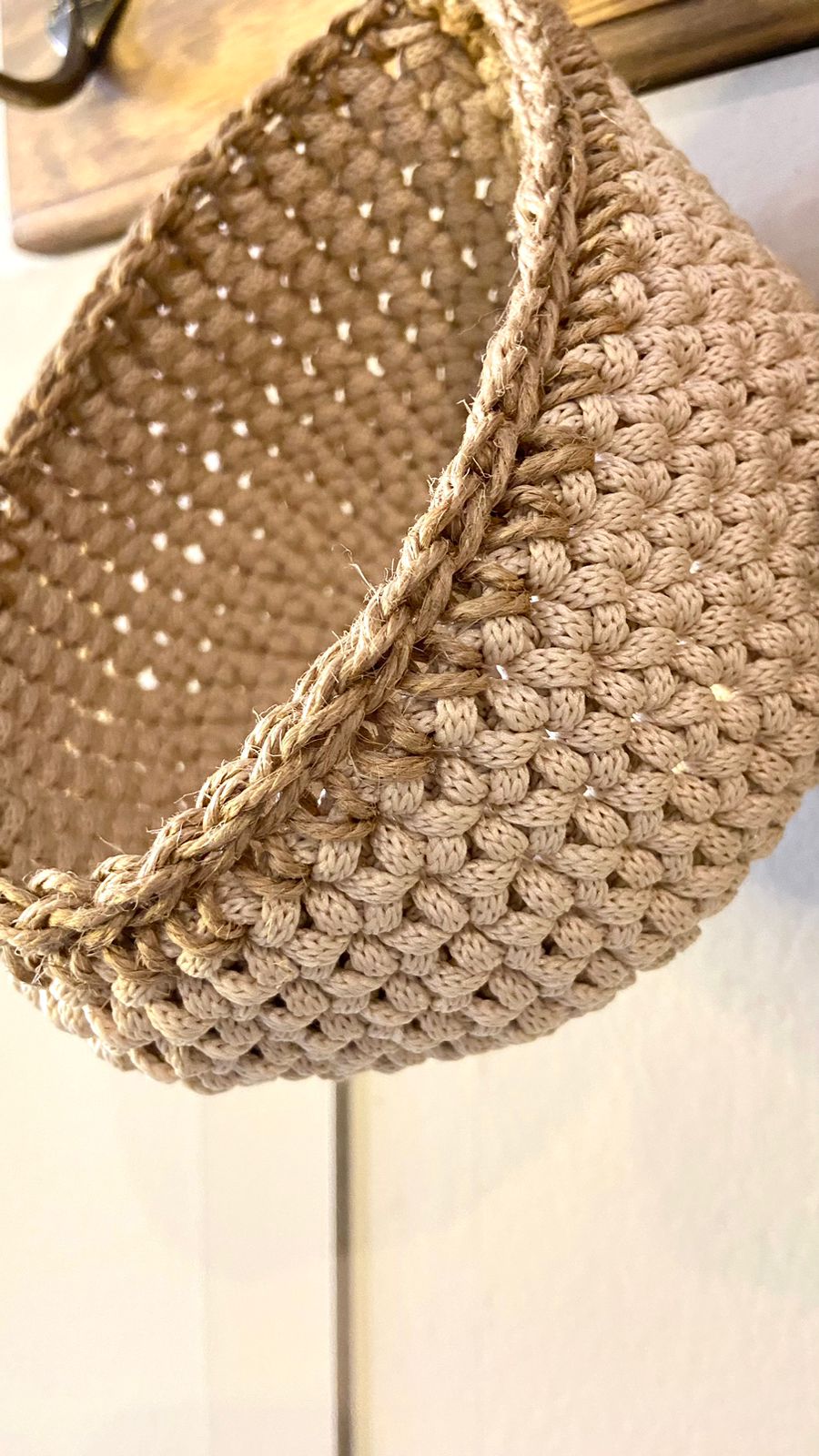 Trio de cestos com alça e detalhes em Rami