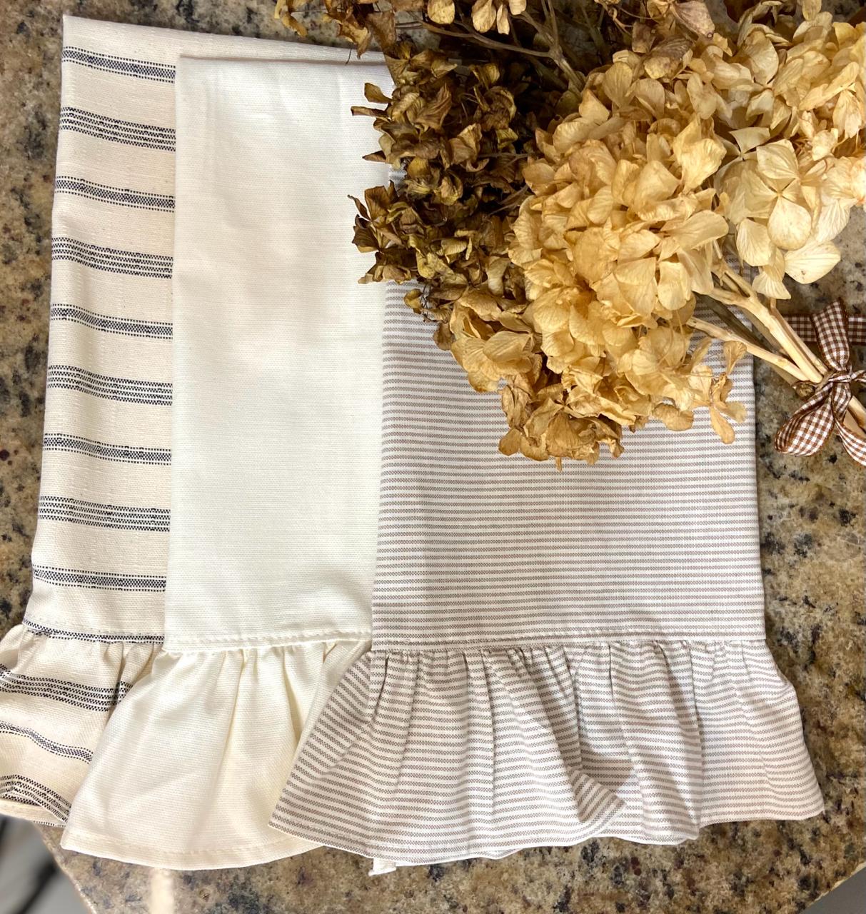 Toalha de Mão em Linho Estilo Farmhouse - 40x60 cm