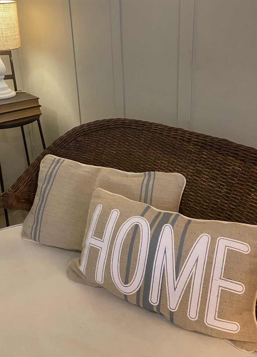 Almofada Baguete HOME 30x50cm - Juta  & Linho Listrado