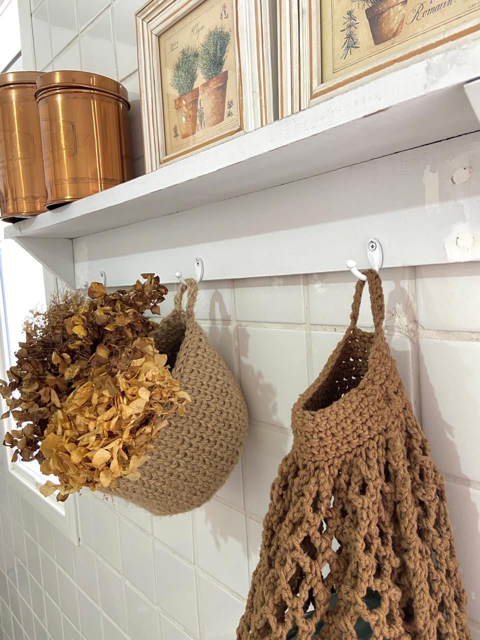 Cesto de crochê com Alça