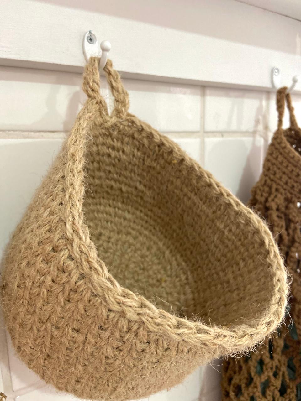 Cesto de crochê com Alça