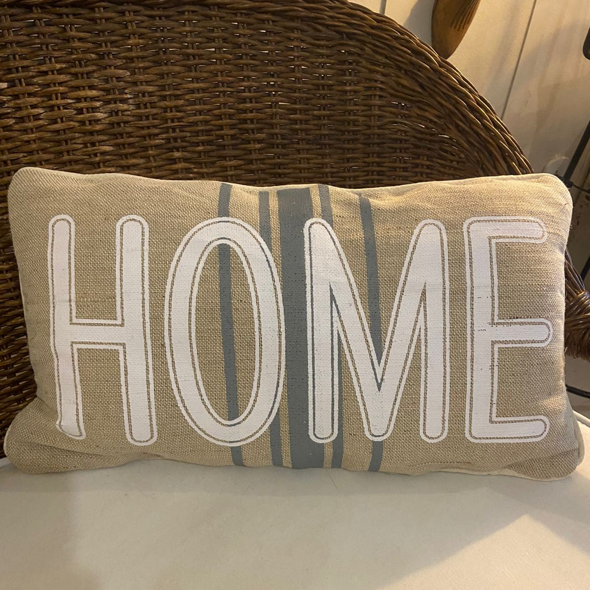 Almofada Baguete HOME 30x50cm - Juta  & Linho Listrado