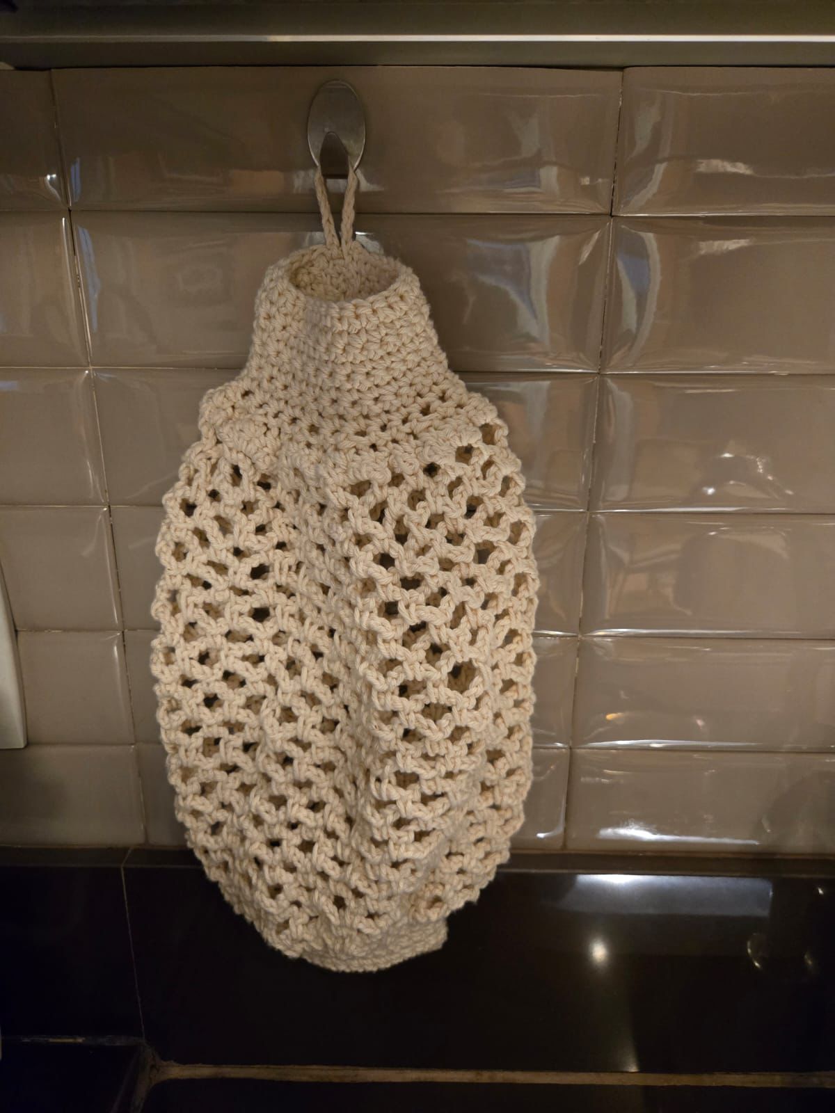 Puxa-Saco de Crochê – Feito à Mão com Fio Barroco